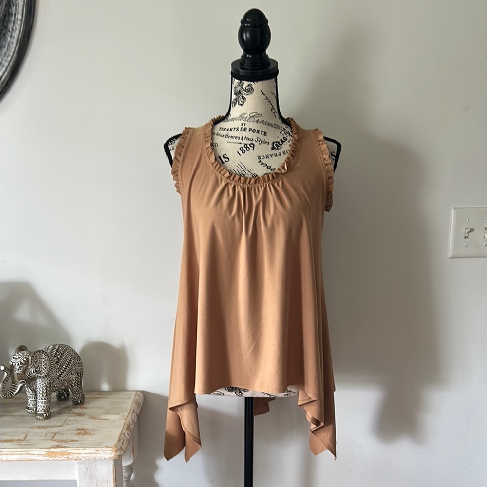 Un Deux Trois Tie Back Ruffle Tank Women's size M/L